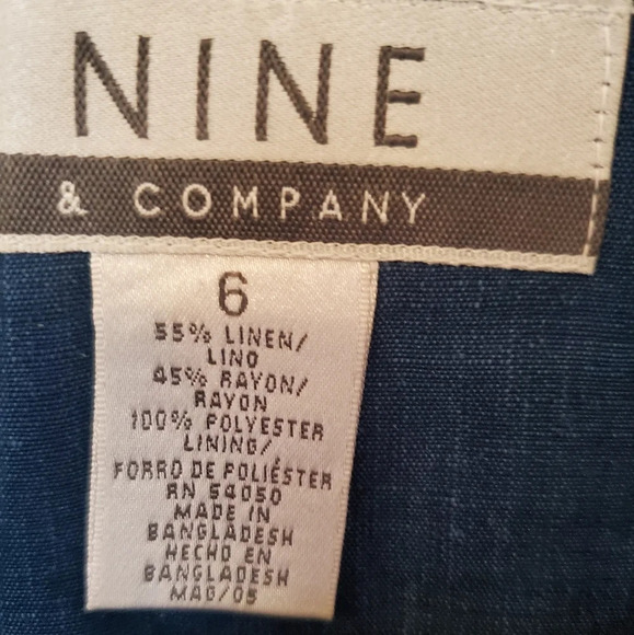 Nine & Co. Chambray Floral Embroidered Linen Midi Volume Skirt Size 6 - Picture 4 of 4